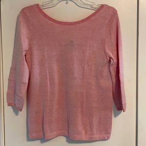 GAP Scoop Back Sunbleach 3/4 Sleeve Sweater-Pink